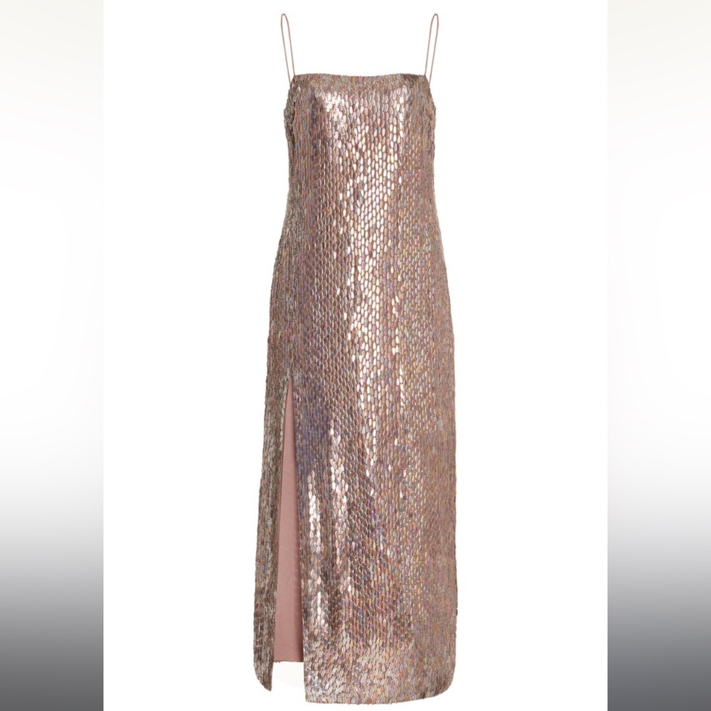 Alexis Raf Sequined Chiffon Midi Dress NWT - Picture 2 of 6
